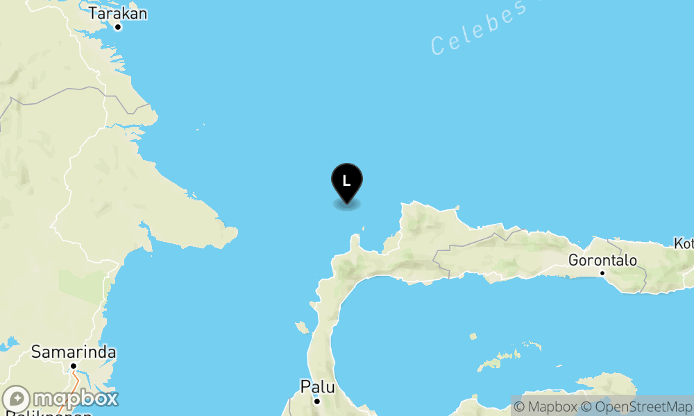 Peta Gempa Pusat gempa berada di laut 35 km utara Ogotua Kab. Tolitoli