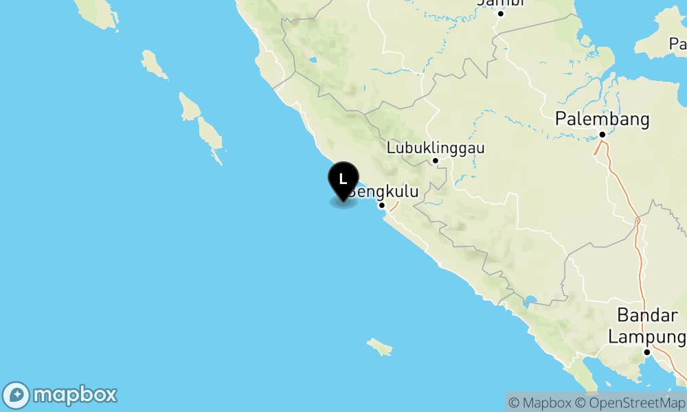 Peta Gempa 47 km BaratDaya BENGKULU-BENGKULU
