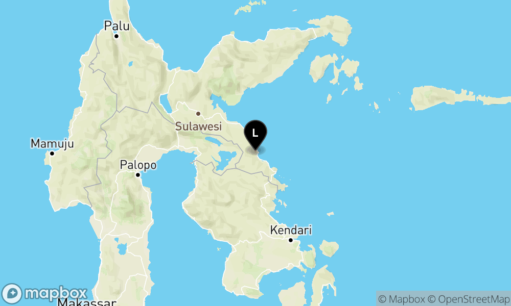 Peta Gempa Pusat gempa berada di darat 3 km barat Kab. Morowali