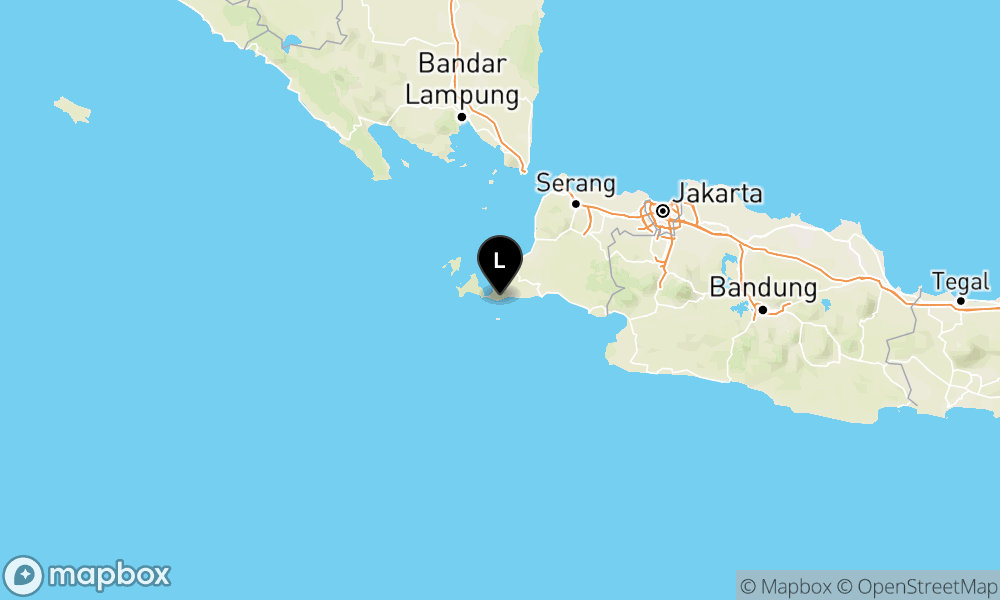 Peta Gempa Pusat gempa berada di Laut 22 Km Barat Daya SUMUR-BANTEN