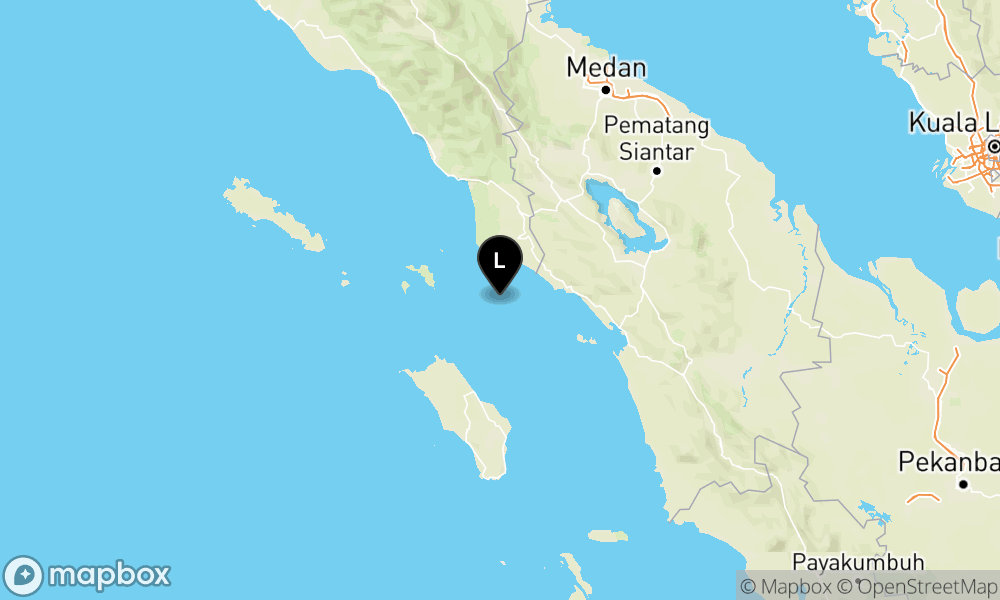 Peta Gempa 42 km Tenggara KAB-ACEHSINGKIL