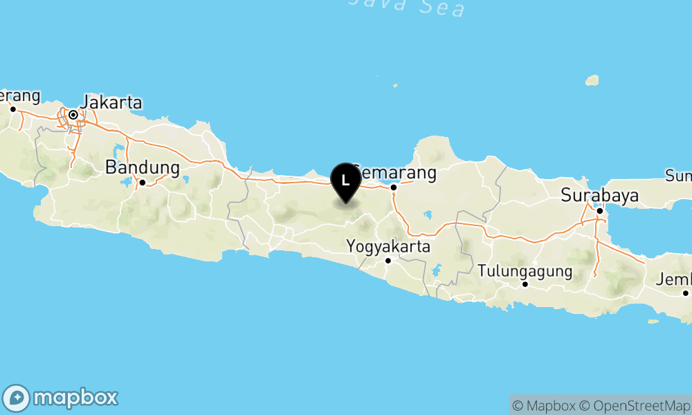 Peta Gempa Pusat gempa berada di darat 17 km BaratLaut Wonosobo