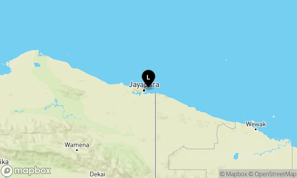Peta Gempa Pusat gempa berada di Laut 12 km Timurlaut Kota Jayapura