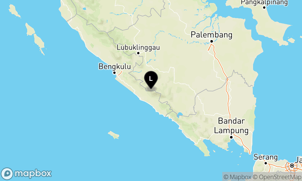 Peta Gempa Pusat gempa berada di darat 23 km BaratDaya Pagar Alam