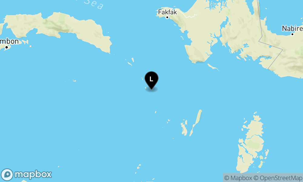 Peta Gempa 131 km BaratLaut TUAL-MALUKU