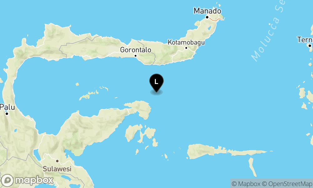 Peta Gempa 98 km BaratDaya BOLAANGUKI-BOLSEL-SULUT