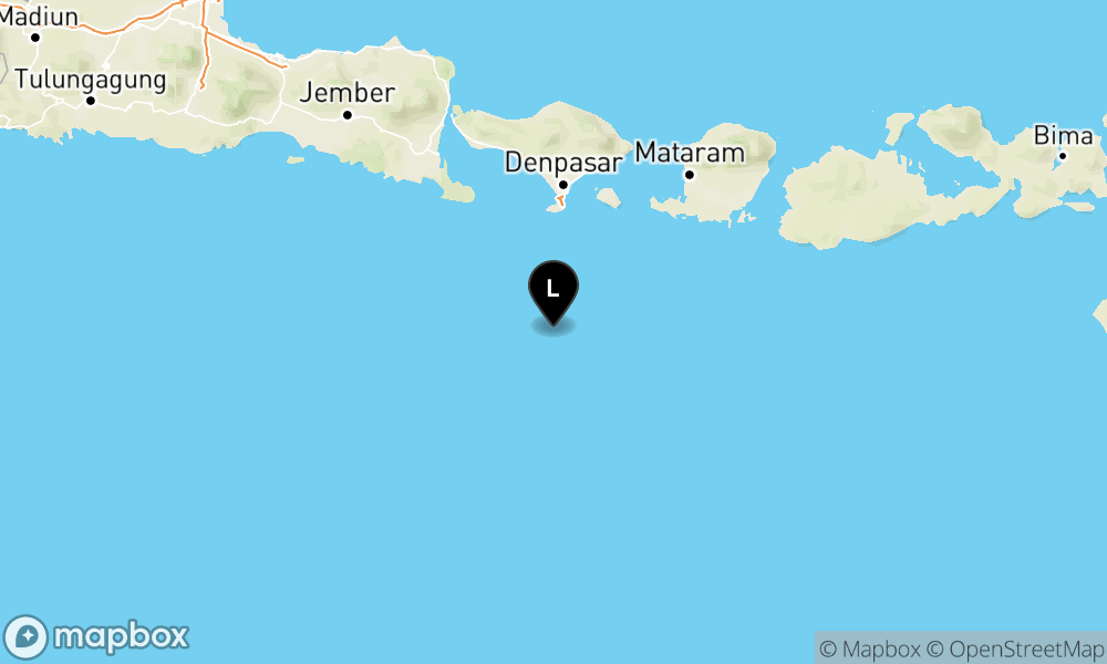 Peta Gempa 97 km BaratDaya KUTASELATAN-BALI
