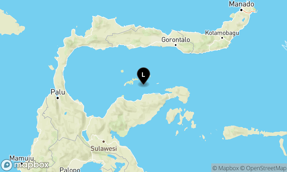 Peta Gempa 93 km TimurLaut TOJOUNA-UNA-SULTENG