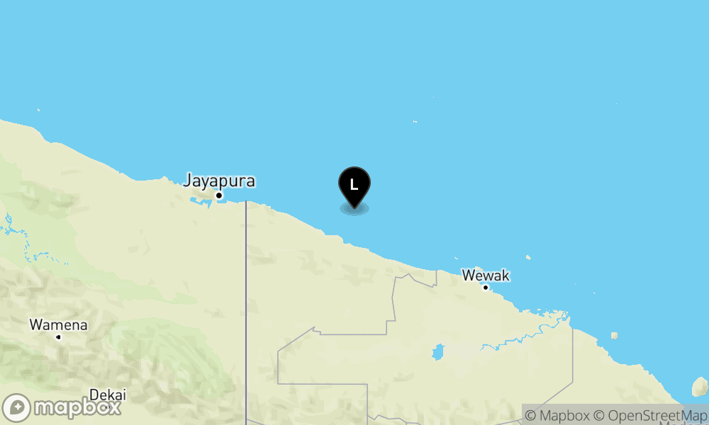 Peta Gempa 169 km Tenggara JAYAPURA-PAPUA