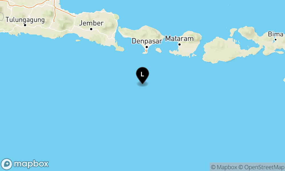 Peta Gempa 100 km BaratDaya KUTASELATAN-BALI