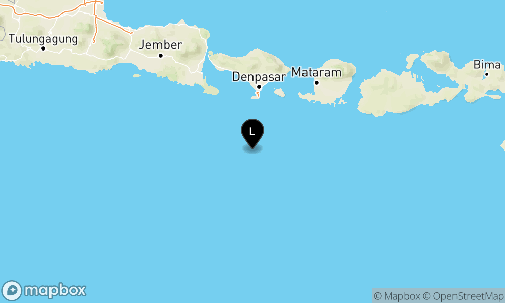Peta Gempa 93 km BaratDaya KUTASELATAN-BALI