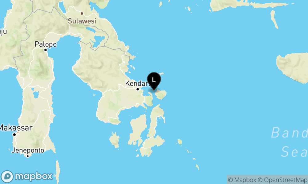 Peta Gempa Pusat gempa berada di laut 9.4 km BaratDaya Wawonii Barat kab. Konawe Kepulauan