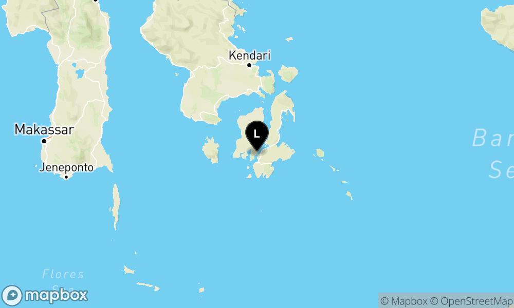 Peta Gempa Pusat gempa berada di darat 10 km Timurlaut Buton Tengah