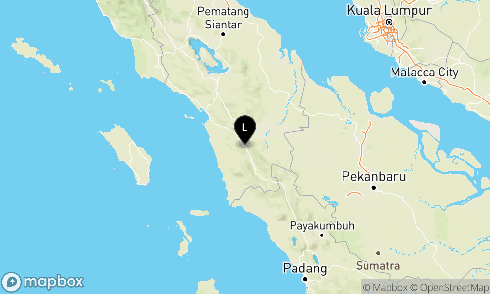 Peta Gempa Pusat gempa berada di darat 27 km Tenggara Padang Sidempuan