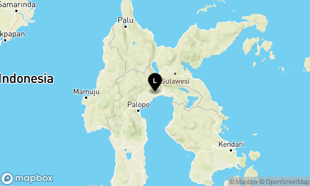 Peta Gempa Pusat gempa berada di darat 62 km BaratLaut Luwu Timur