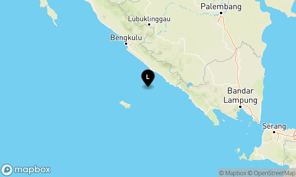 Peta Gempa 58 km BaratDaya BENGKULUSELATAN