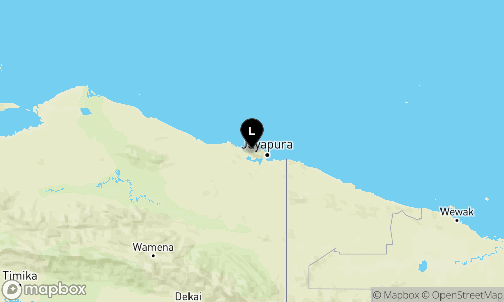 Peta Gempa Pusat gempa berada di darat 14 km TimurLaut Kabupaten Jayapura