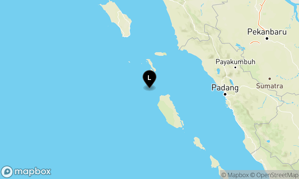 Peta Gempa 165 km Tenggara NIASSELATAN-SUMUT