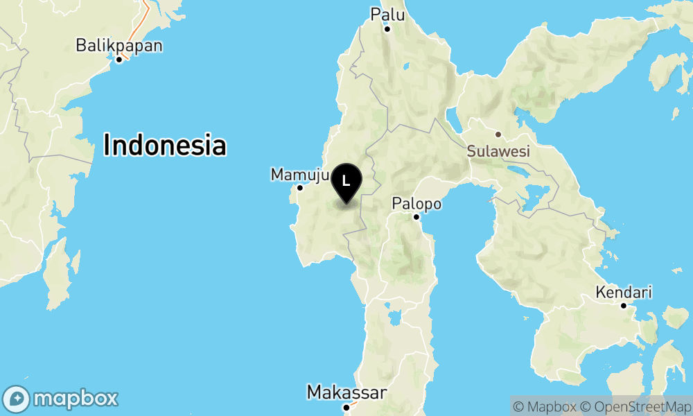 Peta Gempa Pusat gempa berada di darat 9 km TimurLaut Mamasa