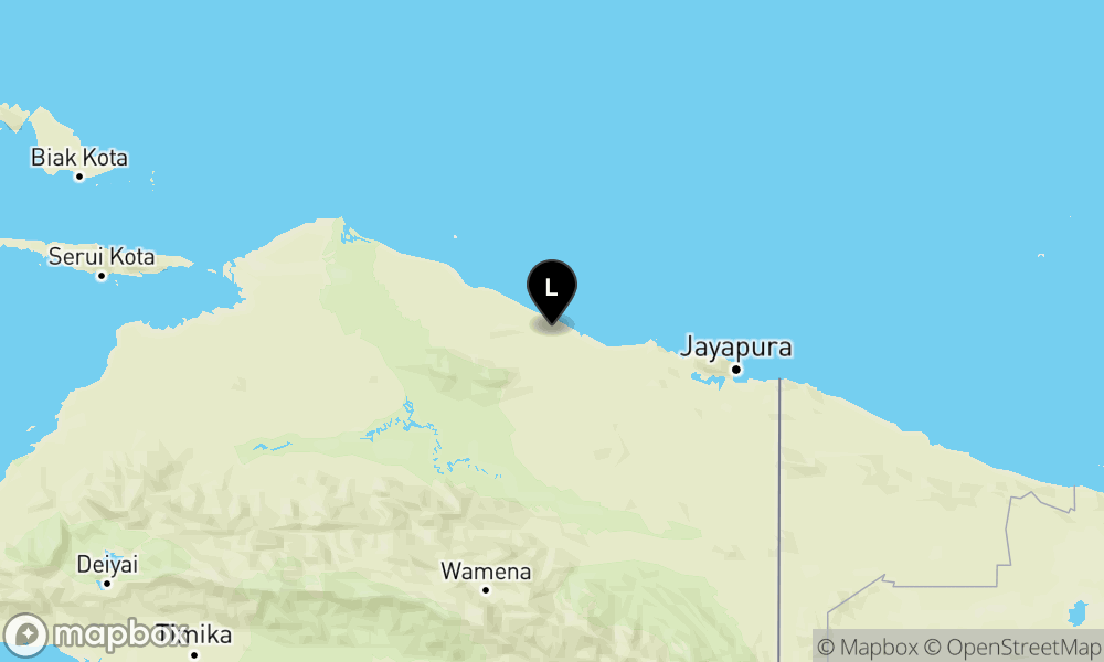 Peta Gempa 31 km TimurLaut SARMI-PAPUA