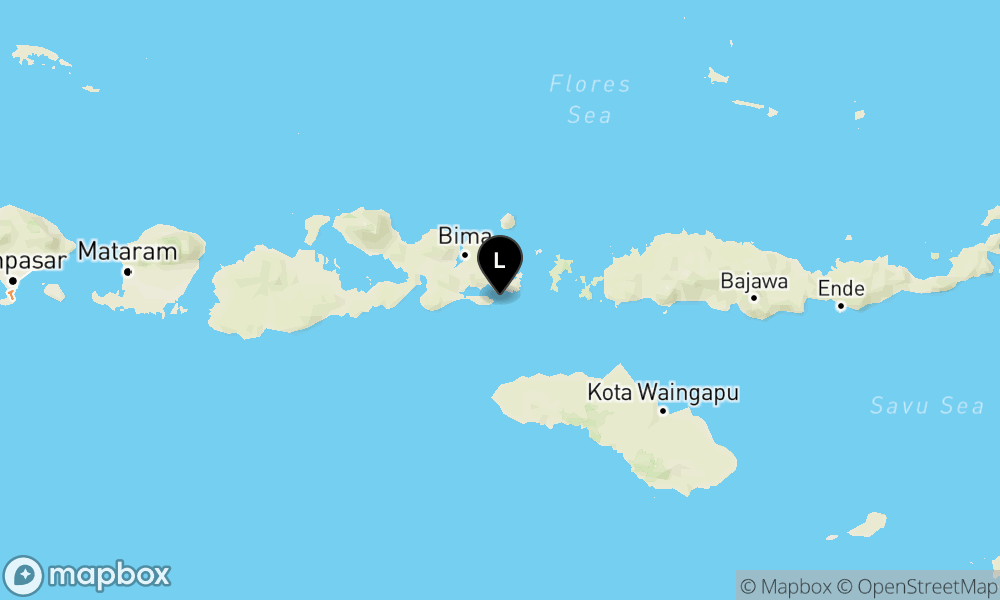 Peta Gempa 46 km Tenggara KOTA-BIMA-NTB