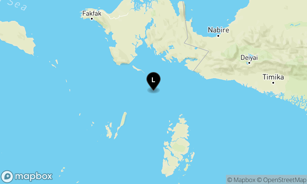 Peta Gempa 116 km BaratLaut KEP.ARU-MALUKU
