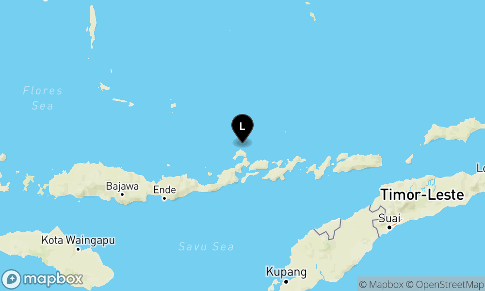 Peta Gempa Pusat gempa berada di laut 34 km Barat Laut Larantuka