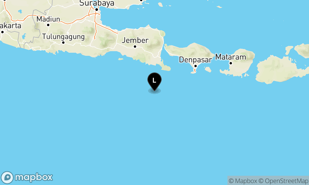 Peta Gempa Pusat gempa berada di Laut 116 km BaratDaya Jembrana