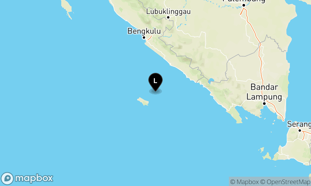 Peta Gempa Pusat gempa berada di laut 36 km Timur Laut Enggano