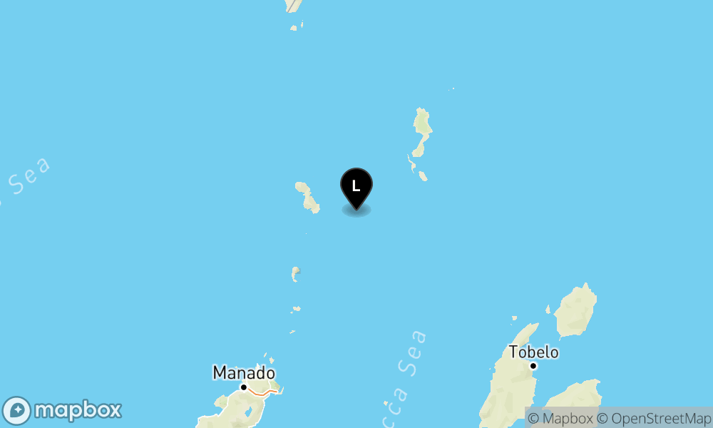 Peta Gempa 69 km Tenggara TAHUNA-KEP.SANGIHE-SULUT