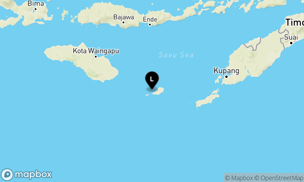 Peta Gempa Pusat gempa berada di Laut 15 km BaratLaut Sabu Raijua