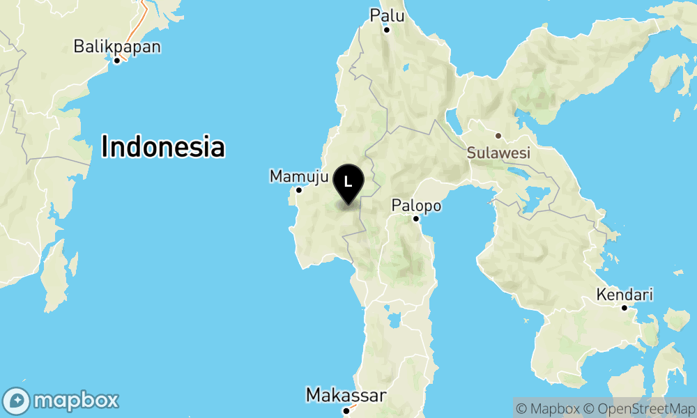 Peta Gempa Pusat gempa berada di darat 13 km Timur Laut Mamasa