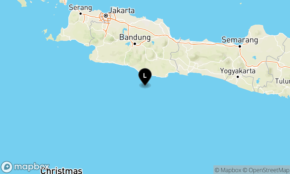Peta Gempa Pusat gempa berada di laut 79 km BaratDaya Kab. Pangandaran