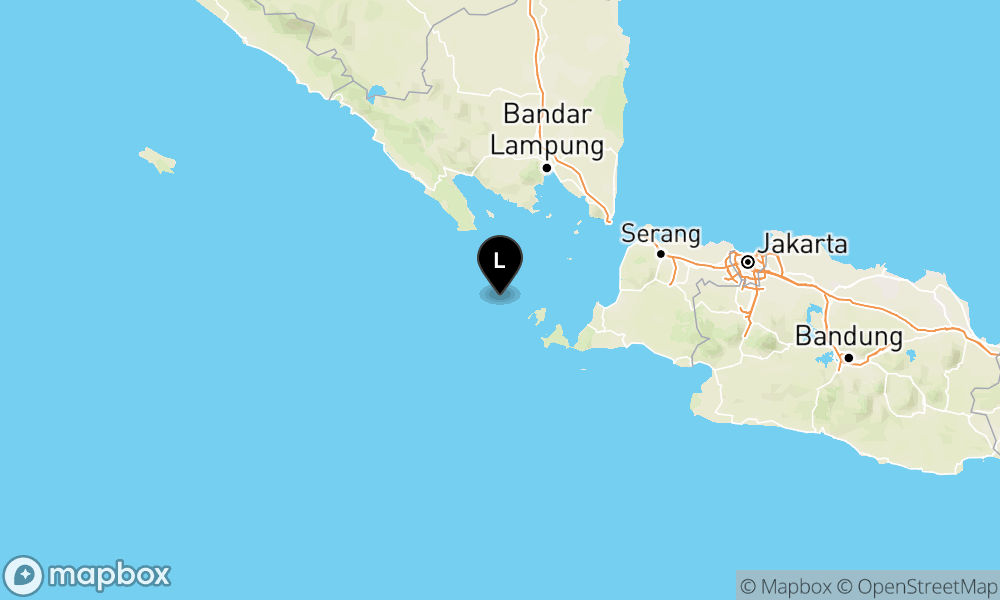 Peta Gempa 78 km BaratLaut SUMUR-BANTEN