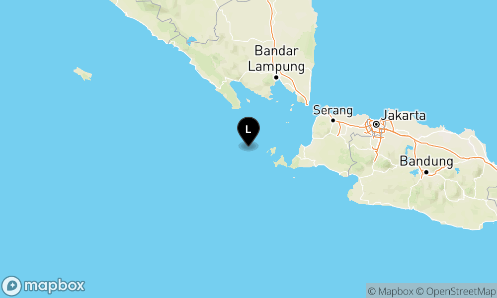 Peta Gempa 83 km BaratLaut SUMUR-BANTEN