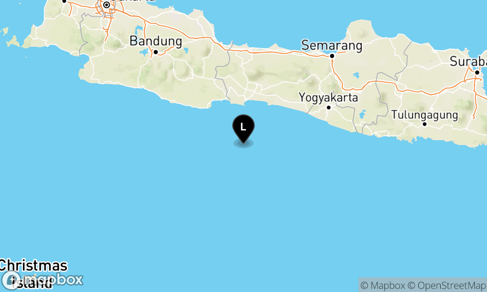 Peta Gempa Pusat gempa berada di laut 76 Km Tenggara Cilacap