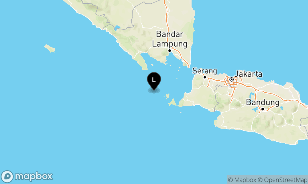 Peta Gempa Pusat gempa berada di laut 80 km barat laut Sumur
