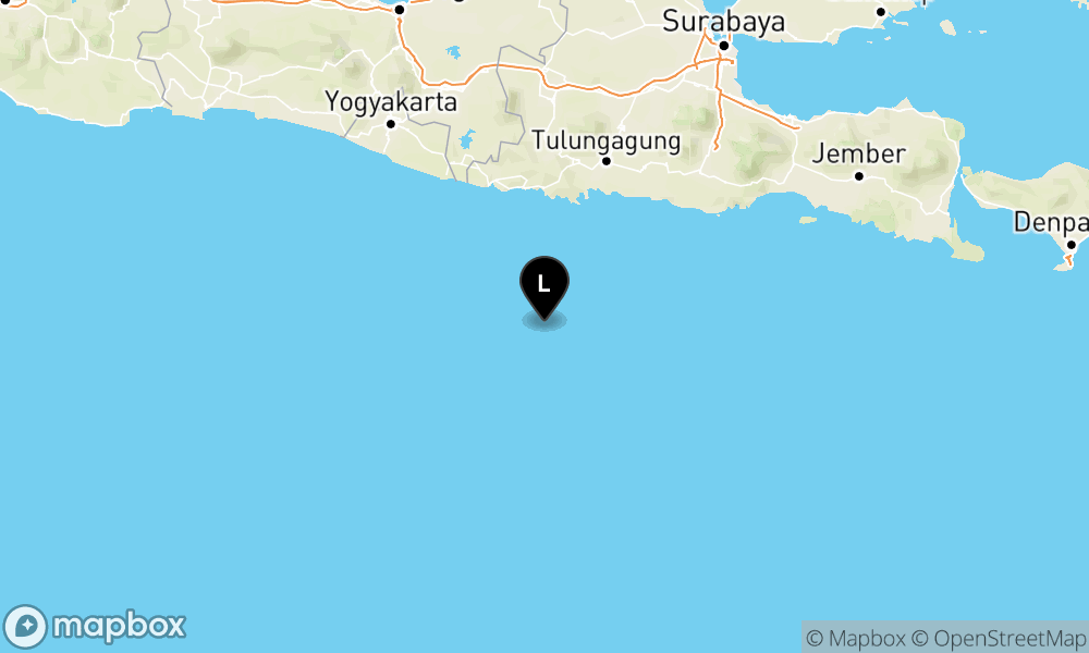 Peta Gempa 123 km Tenggara PACITAN-JATIM