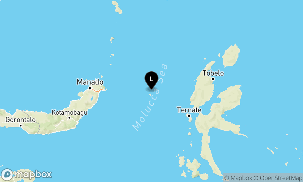 Peta Gempa Pusat gempa berada di Laut 122 km BaratLaut Jailolo