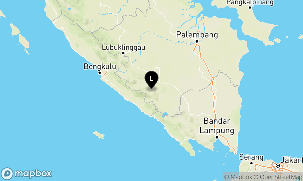 Peta Gempa Pusat gempa berada di darat 46 km Tenggara Pagar Alam