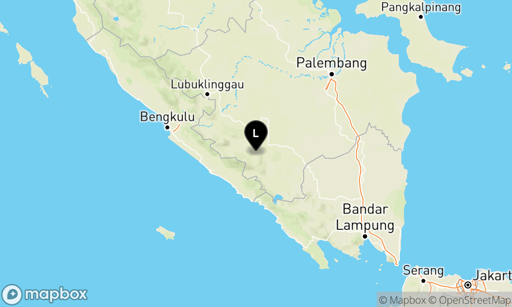 Peta Gempa Pusat gempa berada di darat 45 km tenggara Lahat