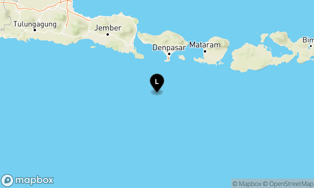 Peta Gempa 98 km BaratDaya KUTASELATAN-BALI