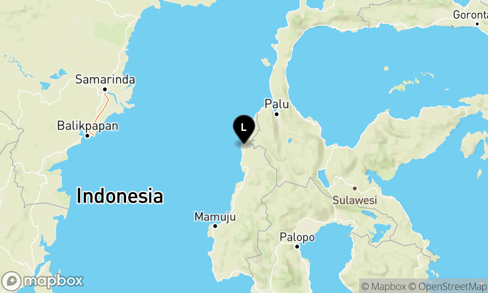 Peta Gempa Pusat gempa berada di darat 26 km BaratDaya Pasangkayu