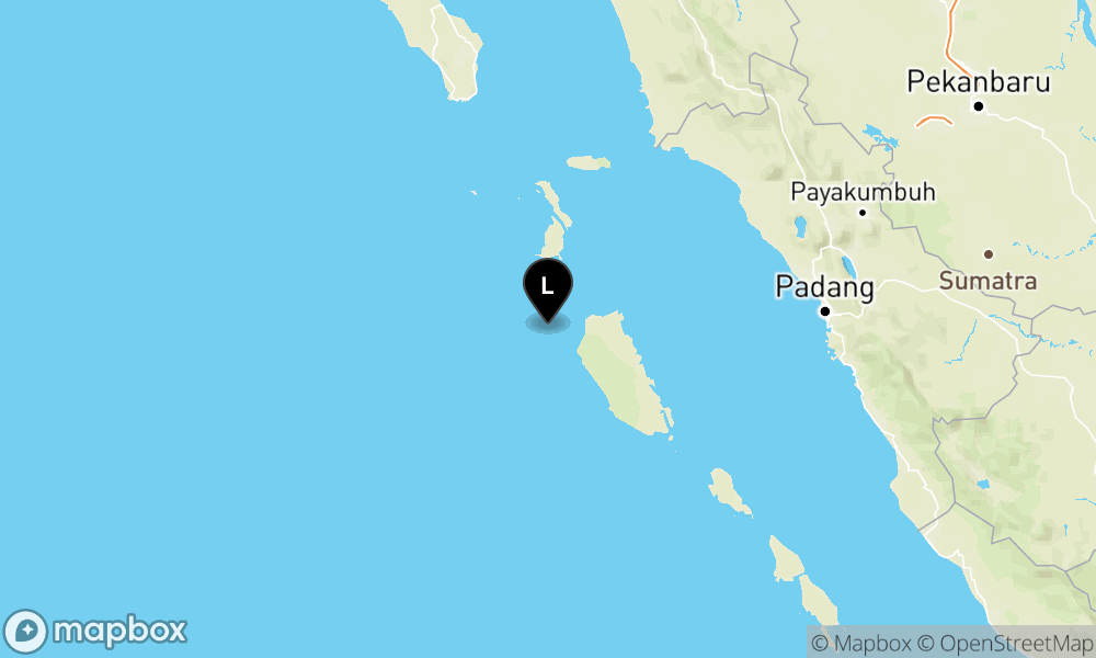 Peta Gempa 167 km BaratLaut KEP-MENTAWAI-SUMBAR