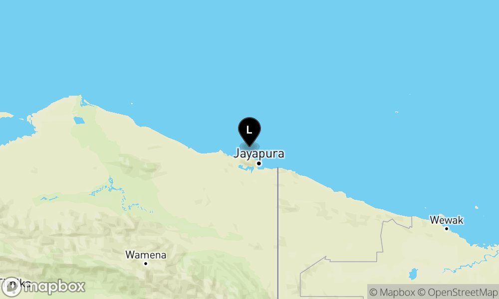 Peta Gempa Pusat gempa berada di laut 31 km BaratLaut Kota Jayapura