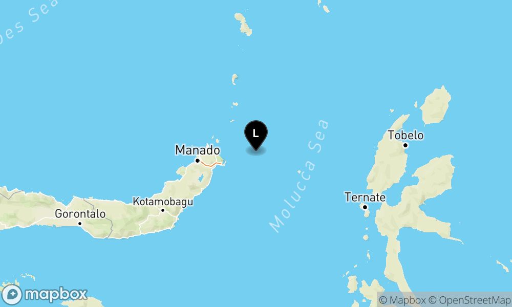 Peta Gempa 69 km TimurLaut BITUNG-SULUT
