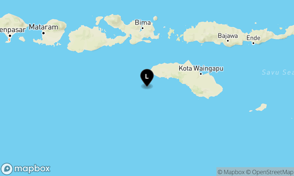 Peta Gempa 50 km BaratDaya KODI-SUMBABARATDAYA-NTT