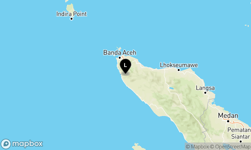 Peta Gempa Pusat gempa berada di darat 27 km BaratDaya Aceh Besar