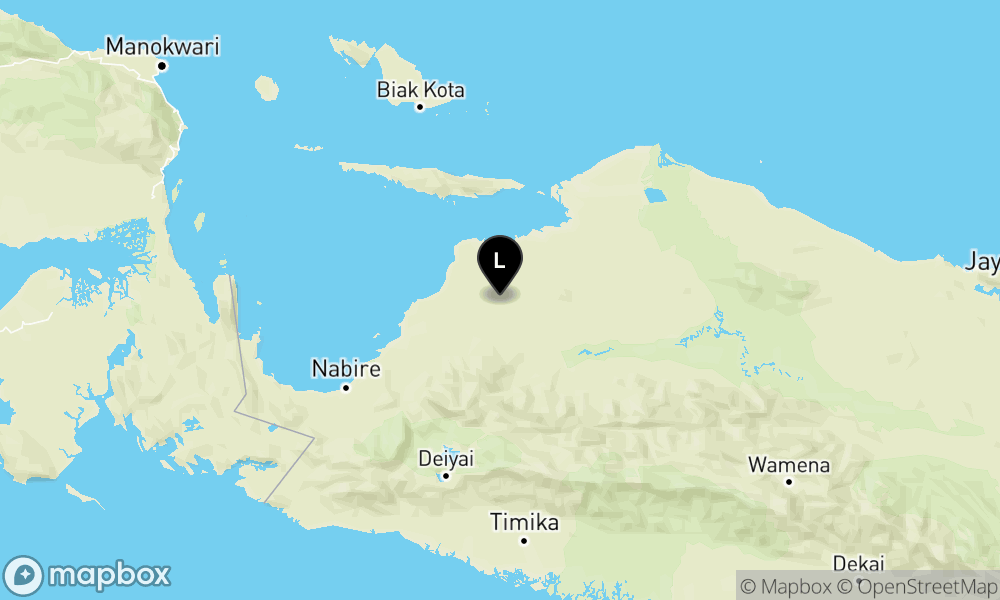 Peta Gempa 18 km TimurLaut WAROPEN-PAPUA