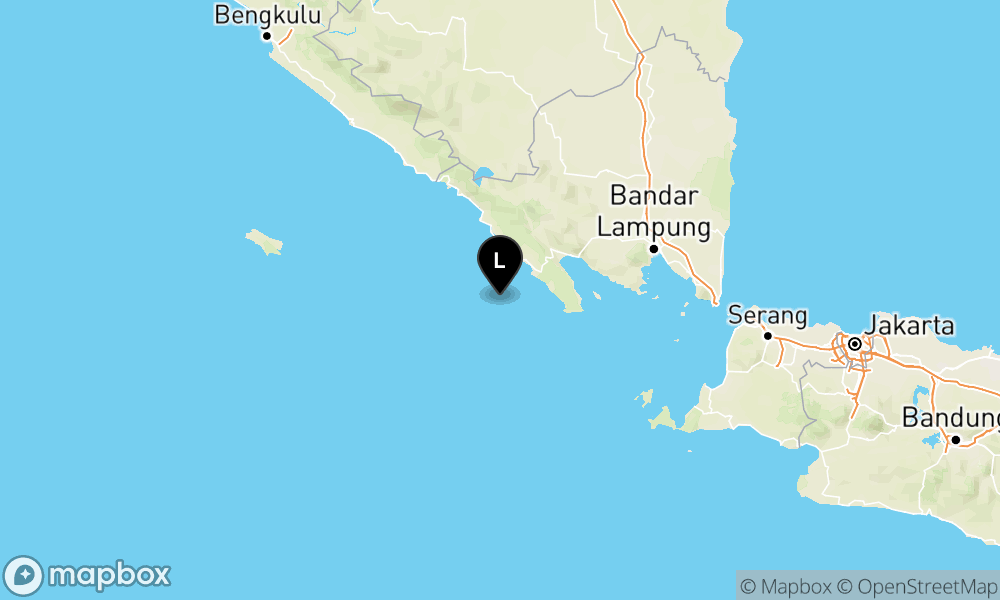Peta Gempa Pusat gempa berada di laut 73 km Tenggara Pesisir Barat